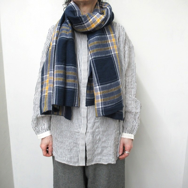 DAYS リネン100％東炊きタータンチェックストール /NV78 【日本製】